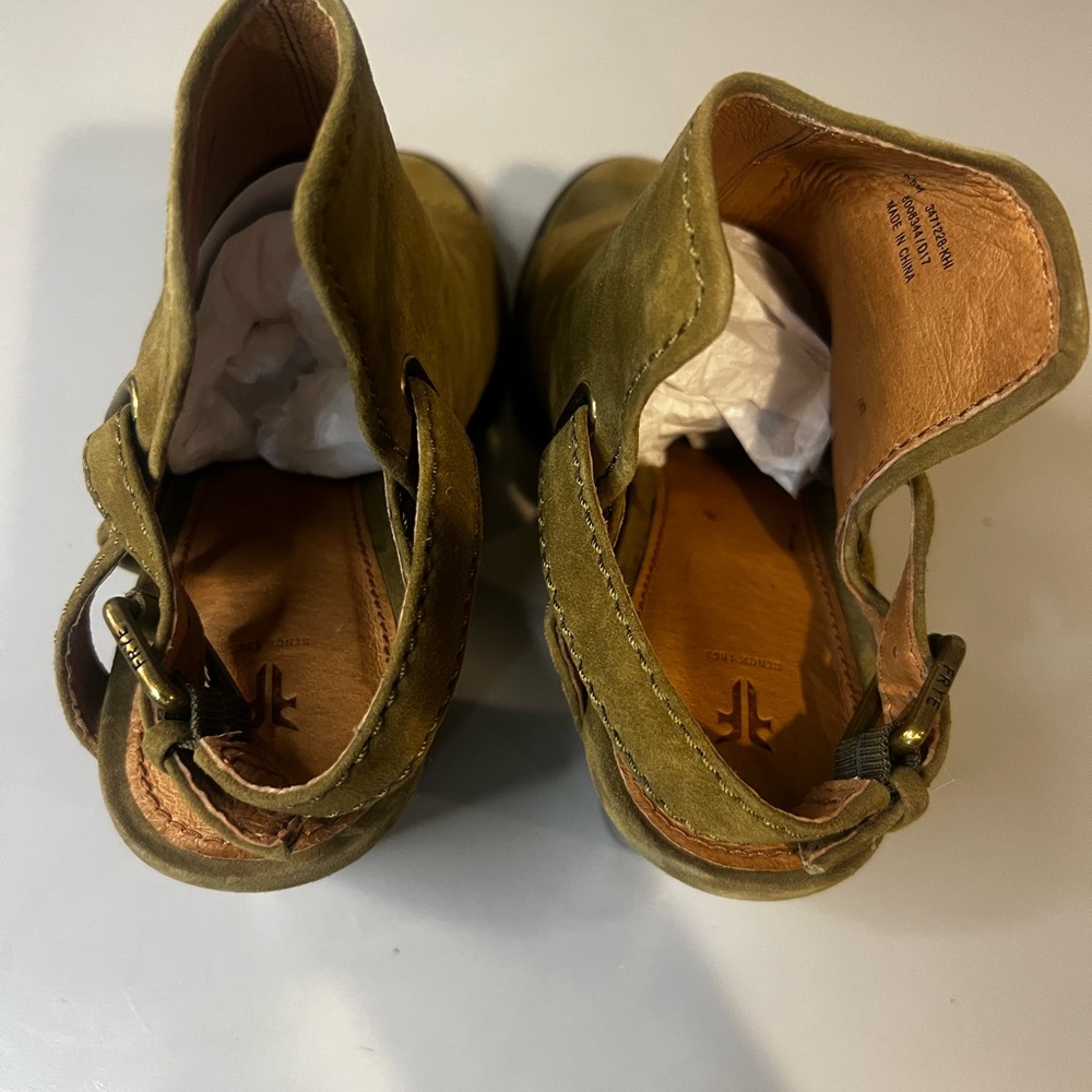 Frye Dani Shield Sling sandals in Olive or Khaki Green. New condition, size 10 - Picture 2 of 5